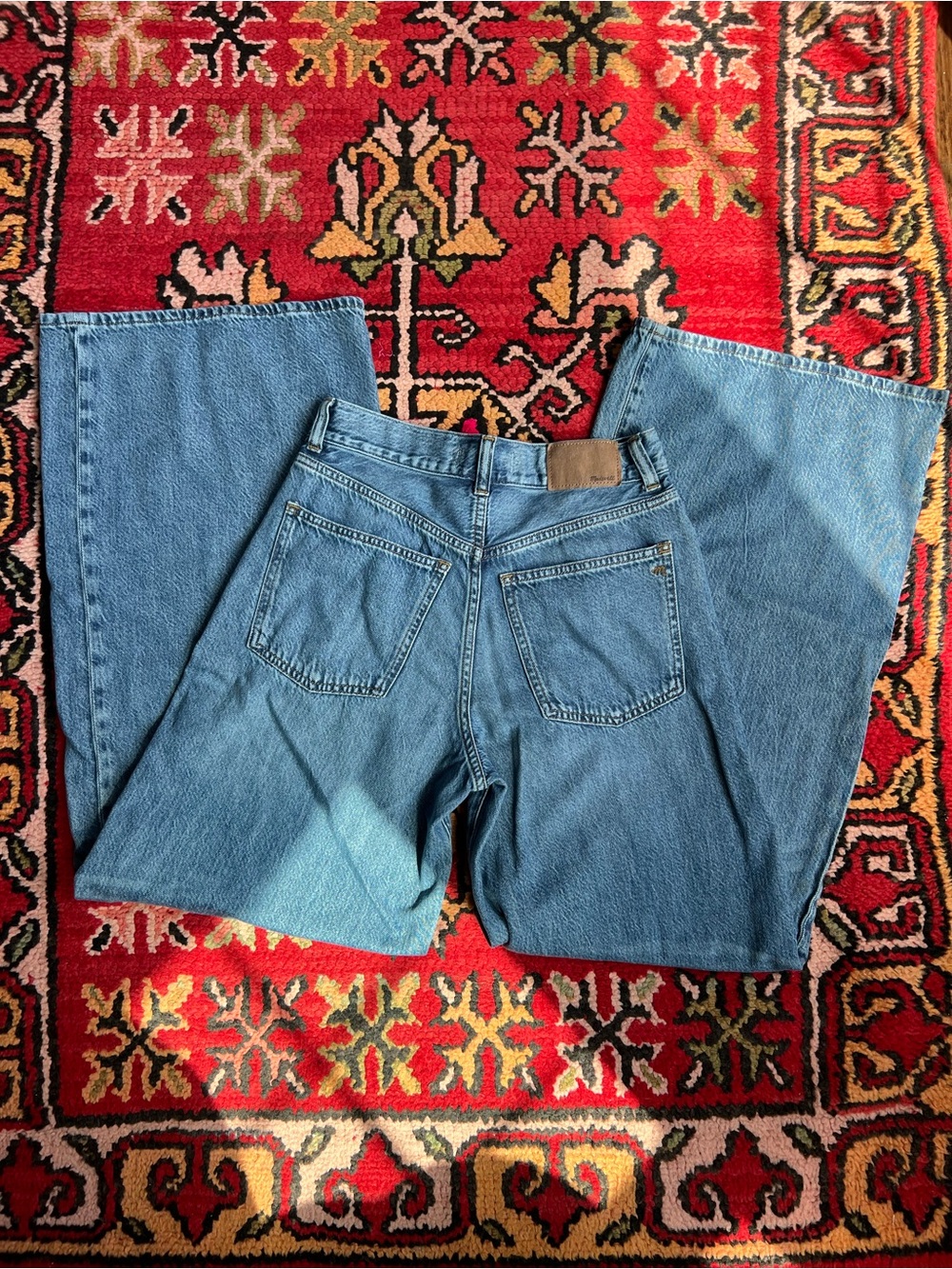 Madewell Wide Leg Jeans in Medium Blue Denim